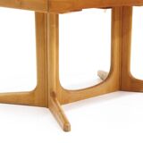 Table à manger ovale extensible vintage danoise en bois massif