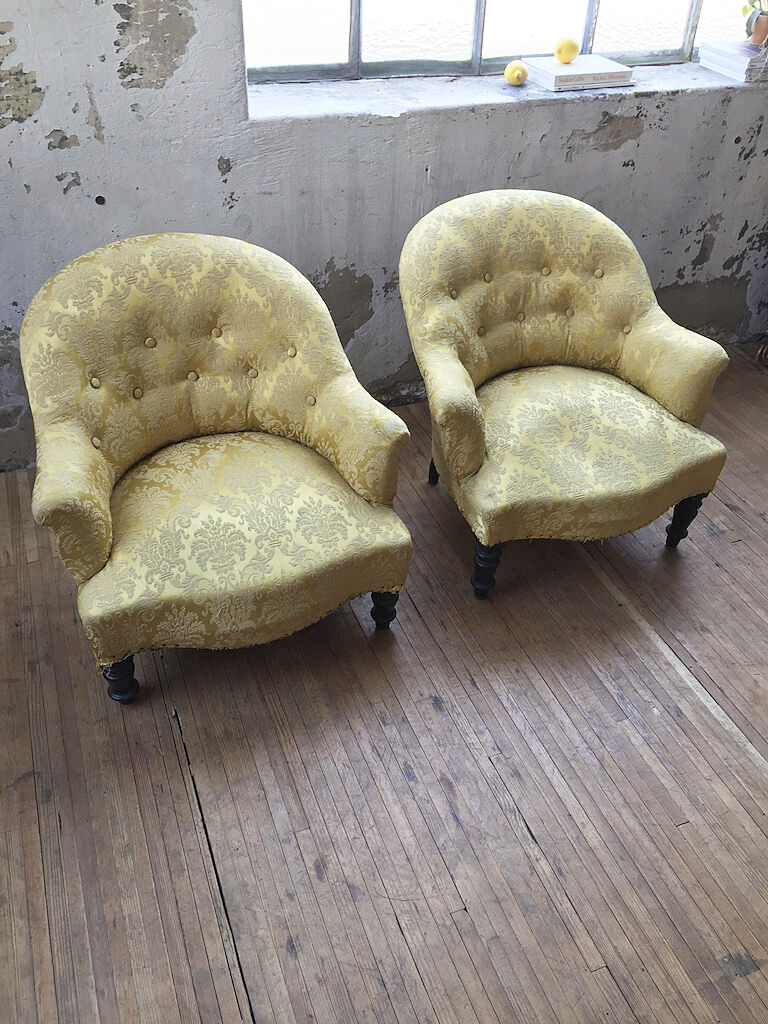 Yellow Napoleon Toad armchairs