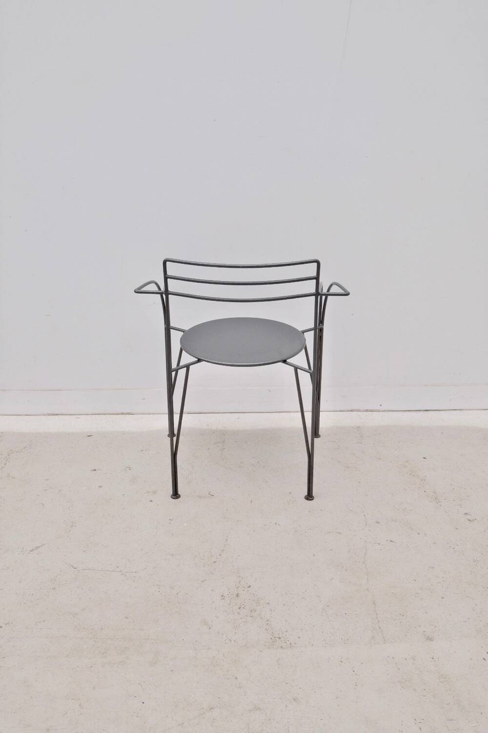 “Silver Moon” chair by Pascal MOURGUE for FERMOB in metal, 1980