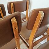 Vintage STOL Kamnik Dining Chair: 1970s Yugoslavian Mid-Century Leather Bis