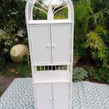 White rattan shelf