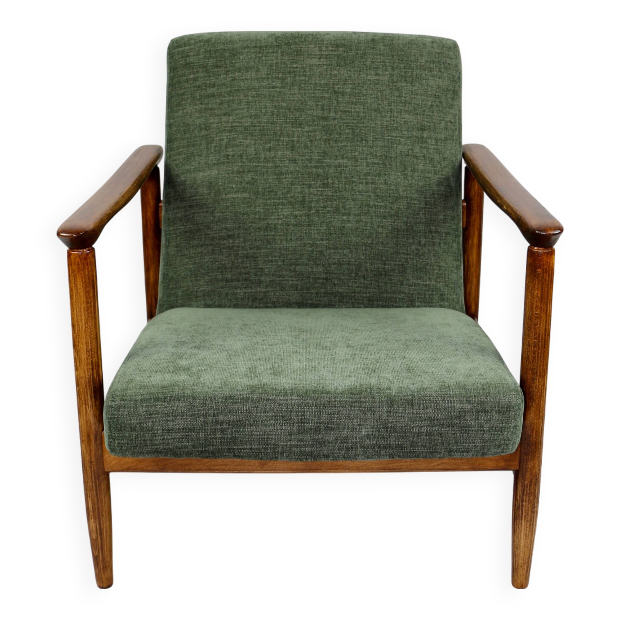 Fauteuil Green Olive GFM-142 attribué à Edmund Homa, années 1970