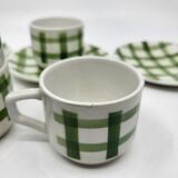 Moulin des Loups Orchies coffee set with French green tablecloth (25p)
