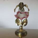 Lamp " flower " in gold metal 70s