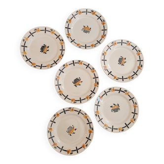 Set of 6 Badonviller Basket dessert plates