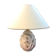Old Moustiers ceramic lamp with white lamp shade