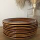 Vintage set of 11 brown dessert plates Lunéville