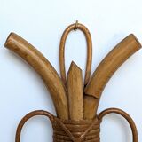 Pair of Louis Sognot rattan wall lights