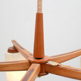 1960s ceiling light walnut opaline glass