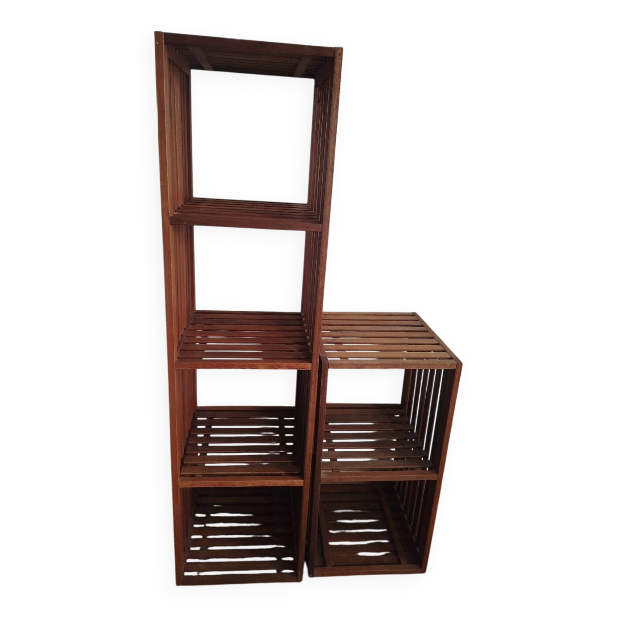 Lovely pair of vintage teak shelves, 1970s
