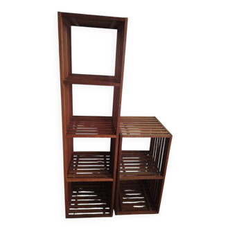 Lovely pair of vintage teak shelves, 1970s