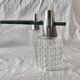 Large modernist chandelier in chromed metal and textured glass - 5 arms