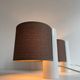Pair of vintage table lamps, white and brown, “slim” by Gramigna for Quattrifolio, 1964 Italy
