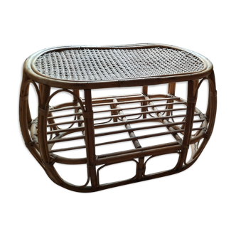 Table basse de jardin en rotin