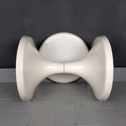 Jurcek stool in white plastic by Bogomir Zorman & Ljerka Finžgar for Meblo Yugoslavia, 1970s