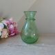 Small carafe in blown and bubble glass green color signed biot vintage