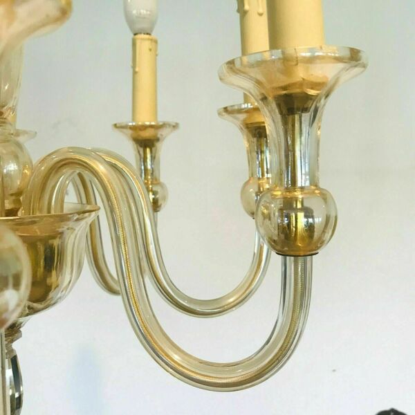 Lustre en verre de Murano Huit bras de lumière XX siècle