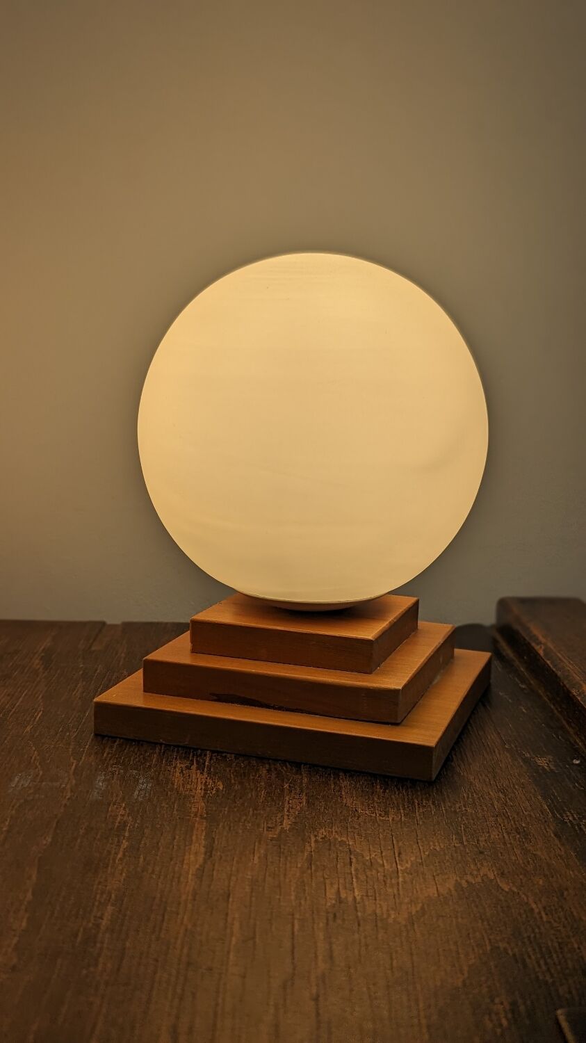 Paire de lampes géométrique/bois/vintage