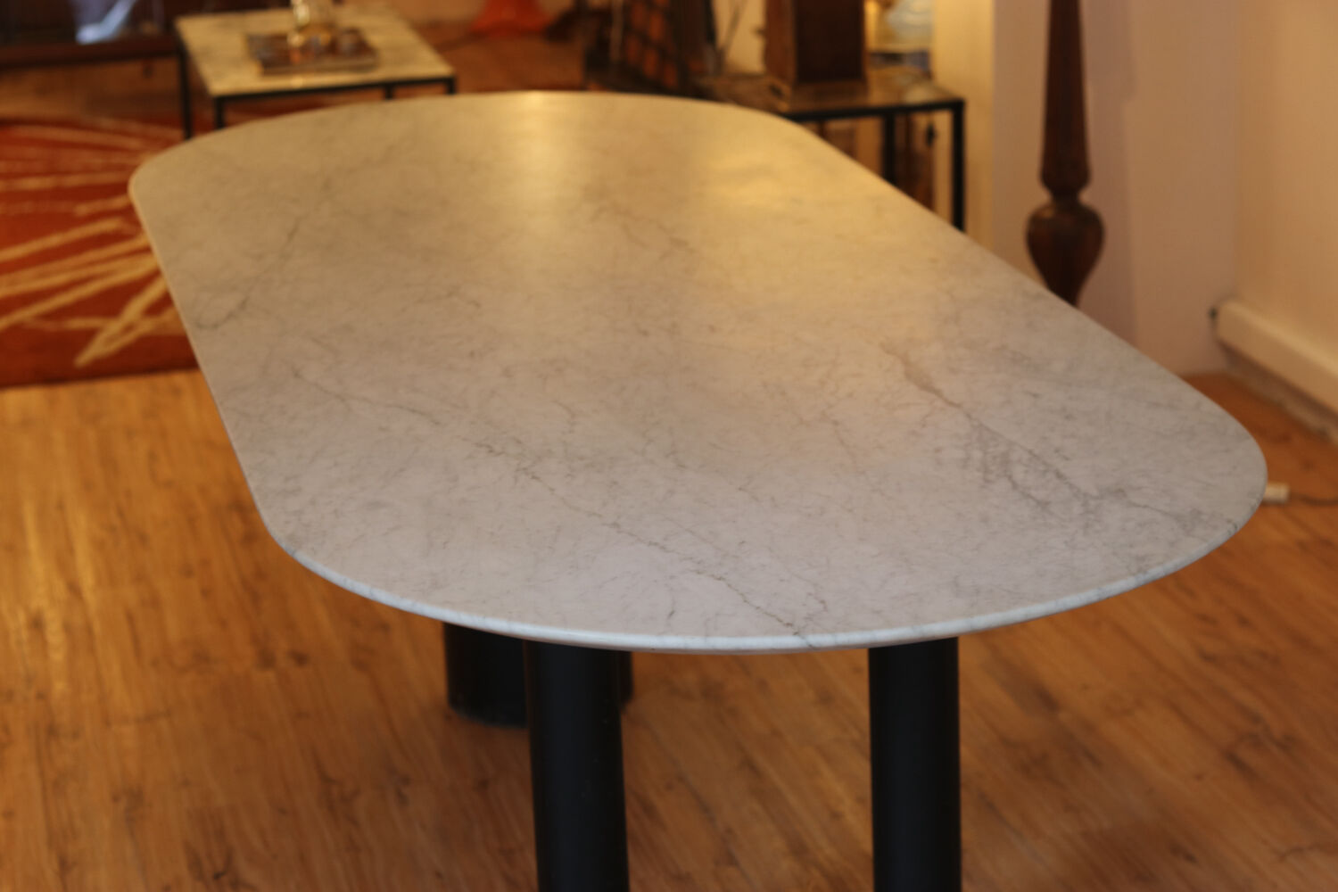 Large marble dining table, 1980s