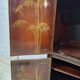 Vintage Chinese red and gold cabinet with flowers and birds (lacquer cabinet)