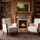 Classic Italian Armchairs with White Upholstery, 1920s, Set of 2
