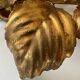 Large golden leaf wall lamp vintage design 70s