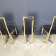 Vintage french brass dining chairs, set of 6 - 1970s
