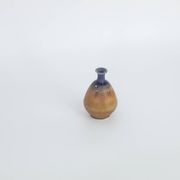 Petit vase de collection scandinave moderne du milieu du siècle en grès bleu et marron par Gunnar Borg