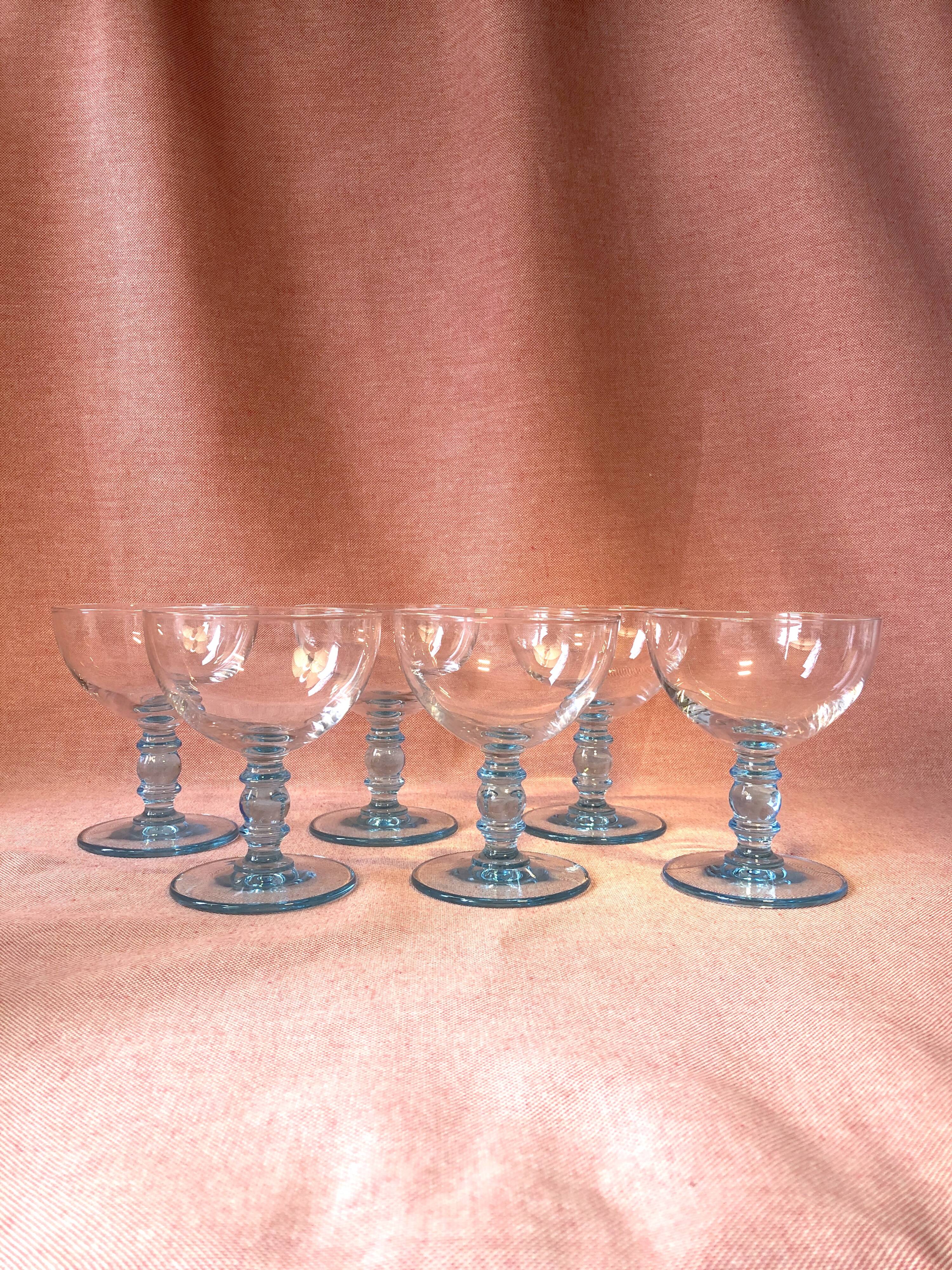 Vintage blue champagne glasses