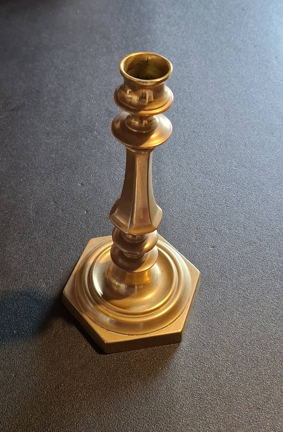 Solid bronze candlestick
