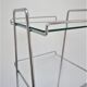 Chrome metal glass saddle shelf magazine rack 70s