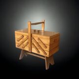 Worker - sewing box on vintage wooden legs - 3 floors