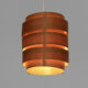 Pine veneer pendant light T499/1 "Rolf" by Hans-Agne Jakobsson for Ellysett AB. Sweden 1960s