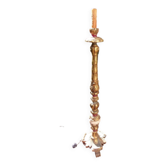 Wooden floor lamp base