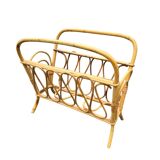 Vintage rattan magazine rack