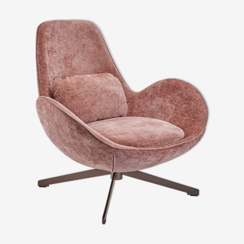 Pink queen fabric swivel chair