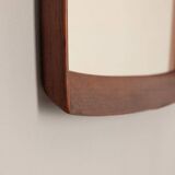 Vintage square mirror 60s in Teak Danish Design