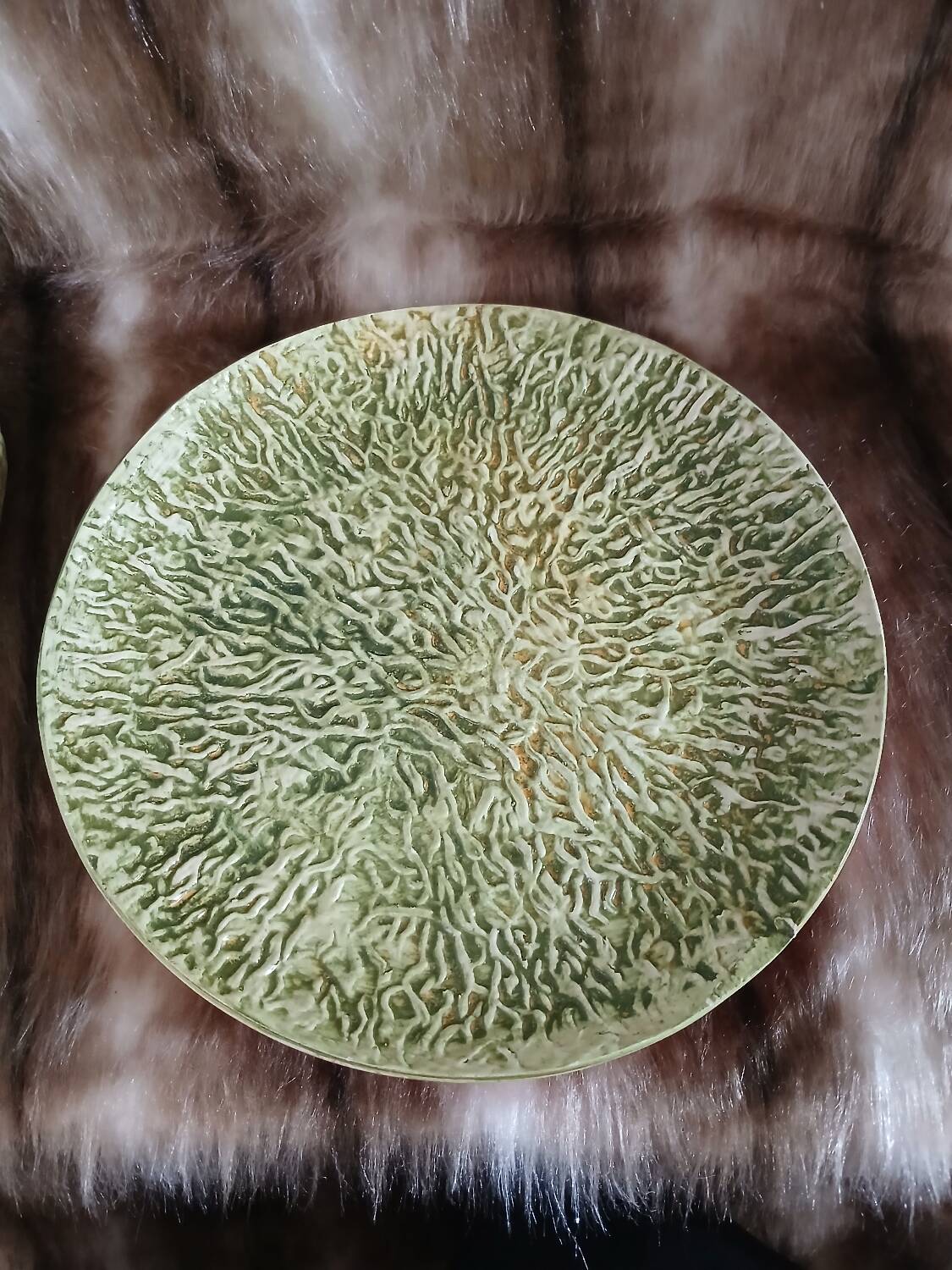 Old pottery ice bucket in majolica