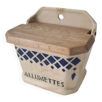 Vintage earthenware matchbox wall mount