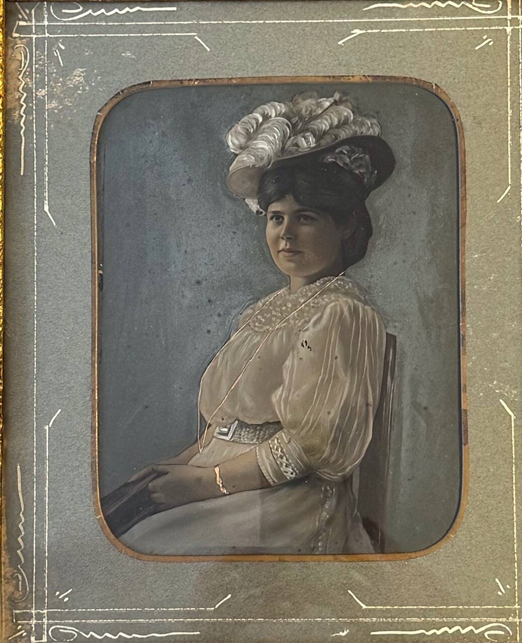 Old silver photograph, portrait, 19th century