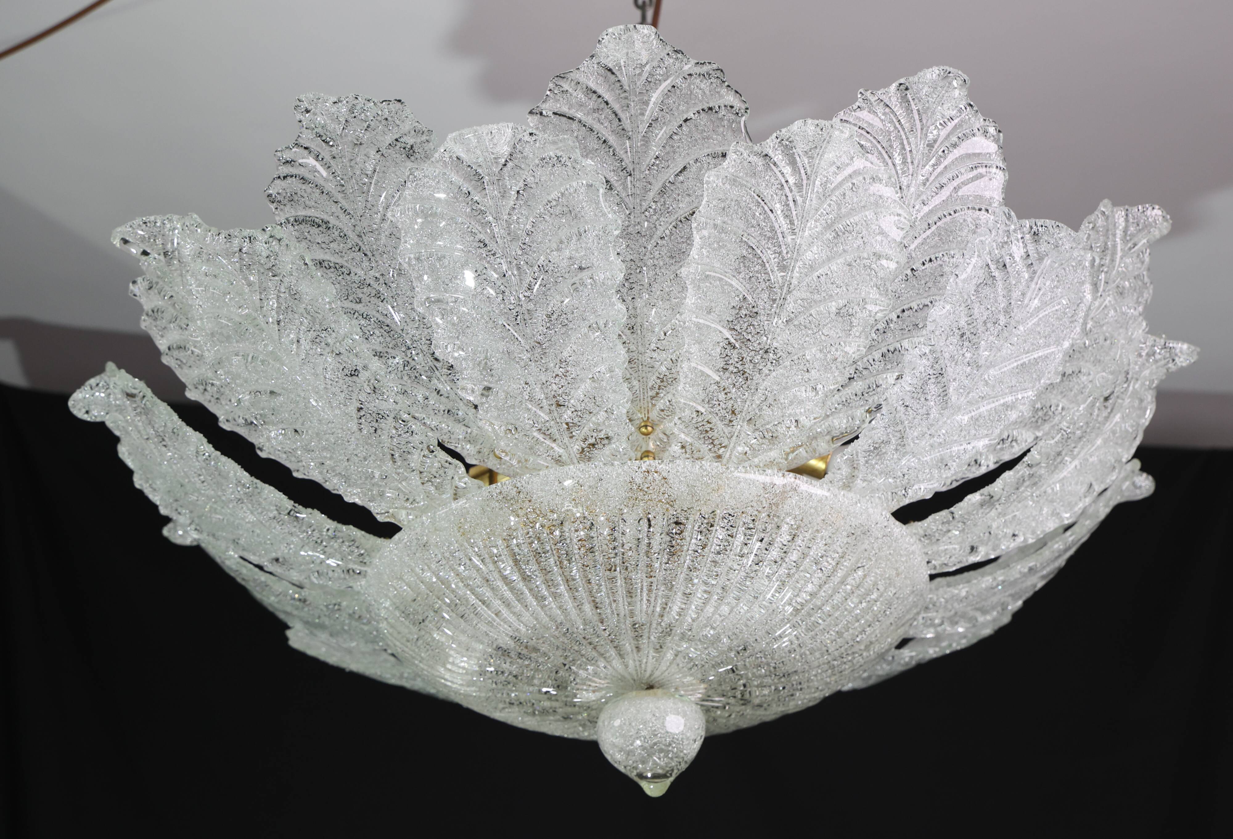 Turin, Large Size Italian Murano Glass Ceiling Light or Flush Mount, 1970s