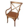 Thonet style armchair in wood and vintage cane seat