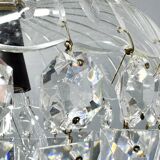 Lustre en cristal et laiton du milieu du siècle, Tchécoslovaquie