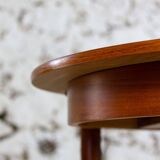 Table ronde extensible en teck vintage scandinave