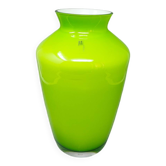 Vase vert des années 1970 par Ind. Vetraria Valdarnese. Fabriqué en Italie