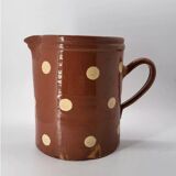 Old pitcher with polka dots savoyard pottery in glazed terracotta alsace