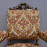 Ornamental armchair in oak, Louis XIII style – Early 20th century