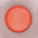 Vintage round wall mirror in orange plastic - diameter: 46 cm