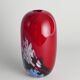 Vase en verre artistique rouge cerise unique par Mikael Axenbrant, Suède 1990