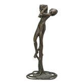 Bougeoir ancien Art nouveau en bronze XIX-XX siècle